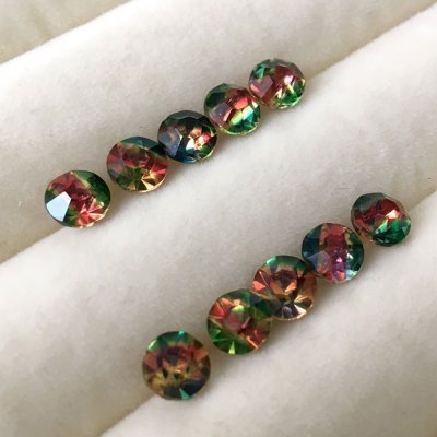 画像3: ウランアイリスガラス　ラウンドバックフォイル有（5.8mm）