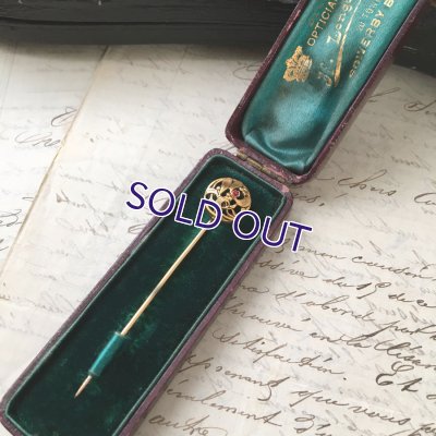 画像4: FIX ヤドリギとルビーガラスのゴールドピン