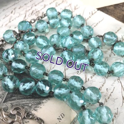 画像7: アクアマリンガラスのシルバーロザリオD