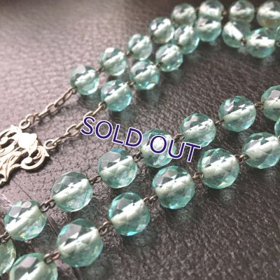 画像6: アクアマリンガラスのシルバーロザリオD