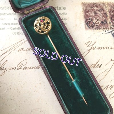 画像5: FIX ヤドリギとルビーガラスのゴールドピン