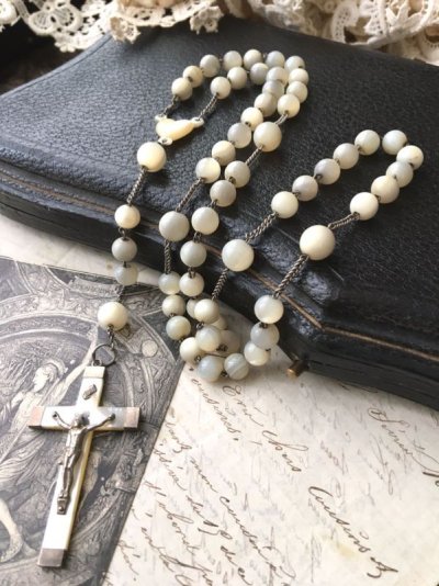 画像10: マザーオブパールのシルバーロザリオC