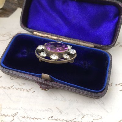 画像6: アメジストガラスのデイジーブローチ