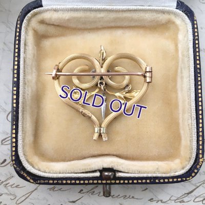 画像6: FIX ハート型ラバーズノットのルビーブローチ