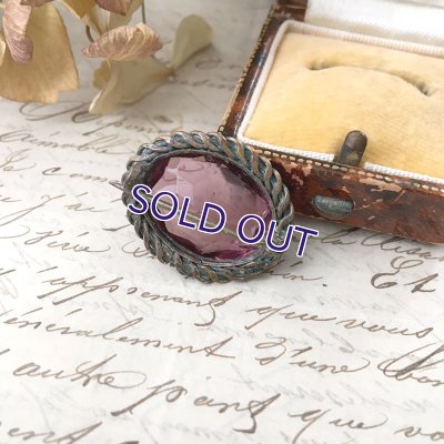 画像7: アメジストガラスのオーバルブローチC