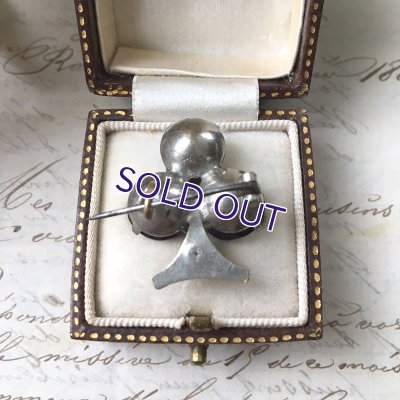 画像5: アメジストガラスのクローバーブローチB