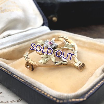 画像7: FIX ハート型ラバーズノットのルビーブローチ