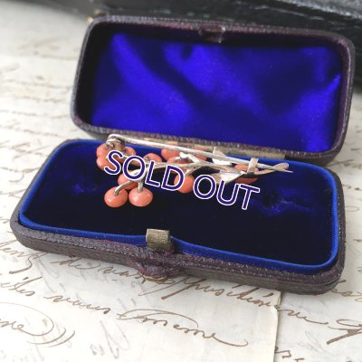 画像5: 粒コーラルのゴールドブローチ