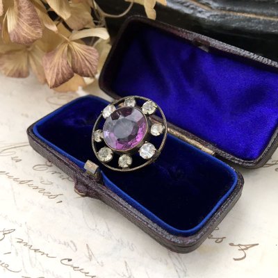 画像3: アメジストガラスのデイジーブローチ