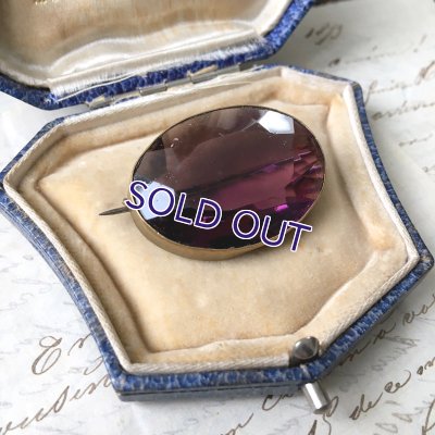 画像4: 大きなアメジストガラスのオーバルブローチ