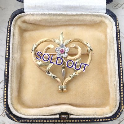 画像4: FIX ハート型ラバーズノットのルビーブローチ