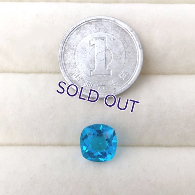 画像4: アンティークブルーガラスストーン クッション 濃色 約8.5mm