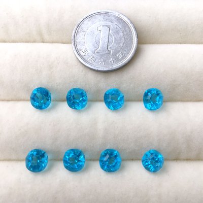 画像4: アンティークブルーガラスストーン 六角カット 約6.6〜7mm