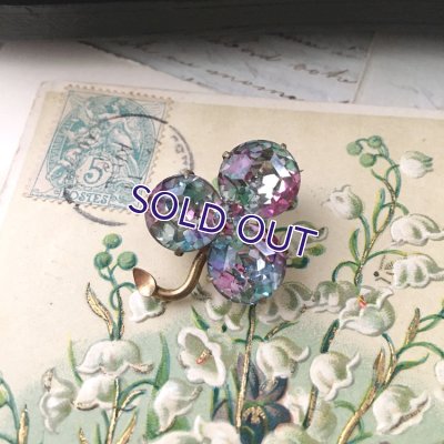 画像11: 初期アイリスガラスのクローバーブローチD