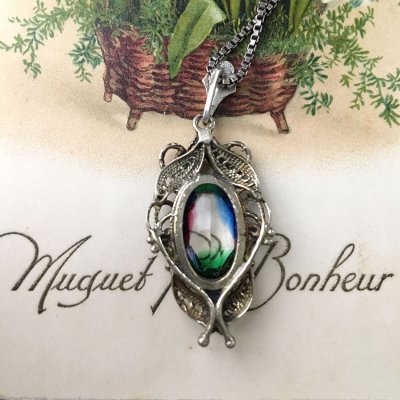 画像3: アイリスガラスのフィリグリーペンダント