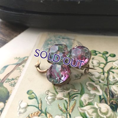 画像5: 初期アイリスガラスのクローバーブローチD