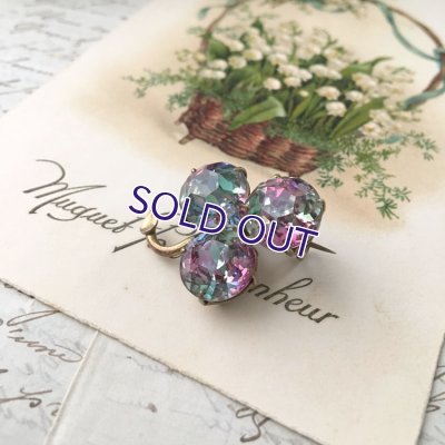 画像10: 初期アイリスガラスのクローバーブローチD