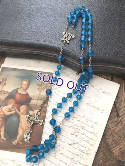 画像7: 大粒ブルーガラスのロザリオ