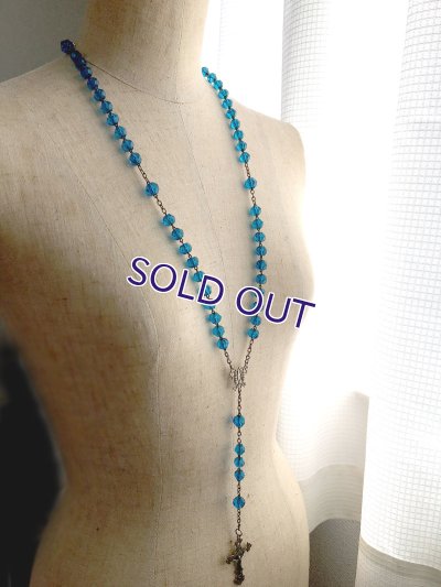 画像9: 大粒ブルーガラスのロザリオ