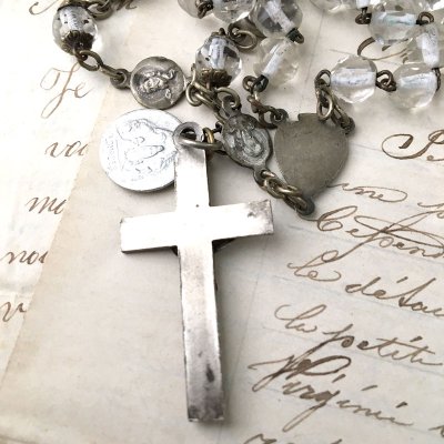 画像4: クリアガラスのロザリオ