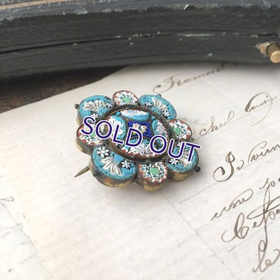 画像7: ブルーマイクロモザイクのブローチ