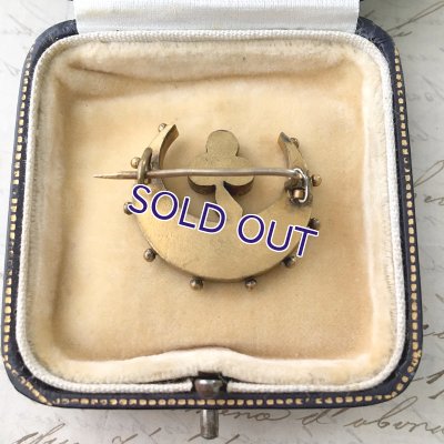 画像6: 三日月とクローバーのマイクロモザイクブローチ