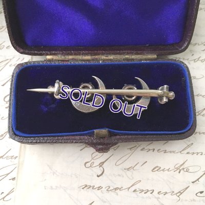 画像9: 銀製 小さなダブルムーンのバーブローチ