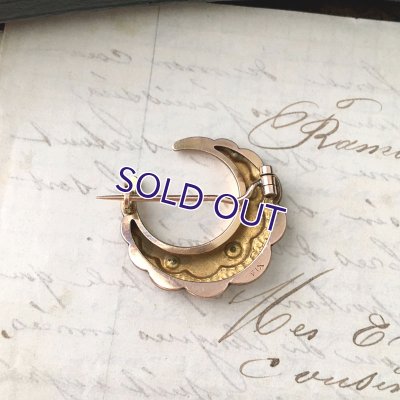 画像6: FIX 三日月とパールのゴールドブローチ