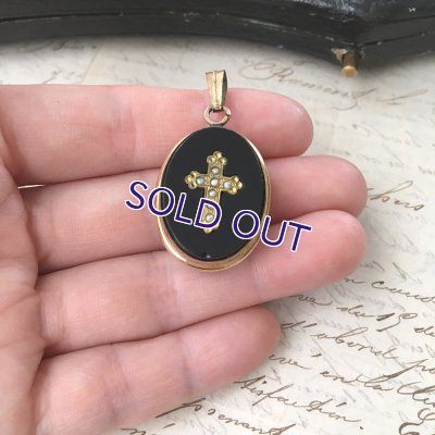 画像10: パールとフレンチジェットのモーニングロケットペンダント