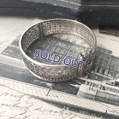 画像13: 銀製 アラベスク文様の透かし細工バングル