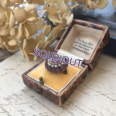 画像9: アメジストガラスとパールのクラスターブローチ