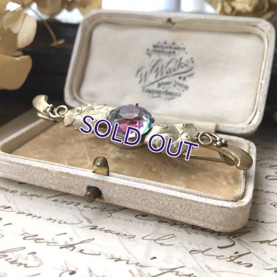 画像6: アイリスガラスと葡萄の葉のバーブローチ