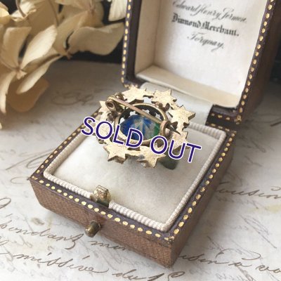 画像7: ブルーとグリーンのアイリスガラスブローチ