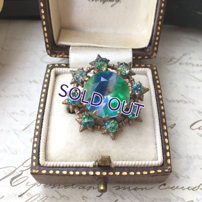 画像3: ブルーとグリーンのアイリスガラスブローチ