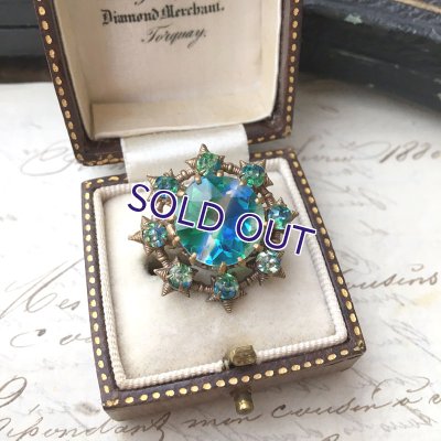 画像4: ブルーとグリーンのアイリスガラスブローチ