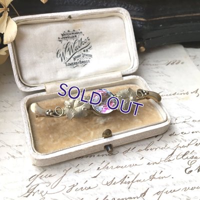 画像11: アイリスガラスと葡萄の葉のバーブローチ