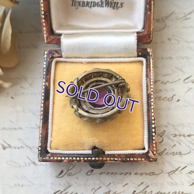 画像7: アメジストガラスとパールのクラスターブローチ