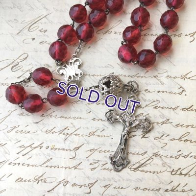 画像6: ルビーガラスのシルバーロザリオ