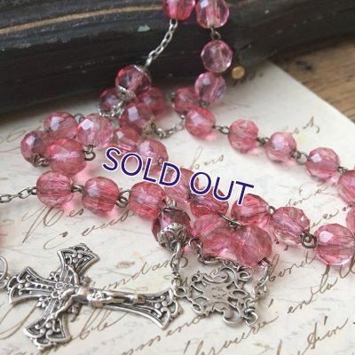 画像8: ピンクガラスのシルバーロザリオ
