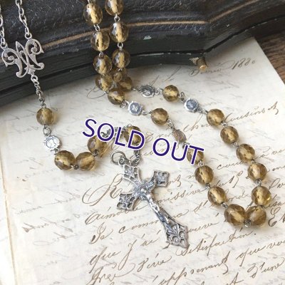 画像5: 栗色ガラスのシルバーロザリオ