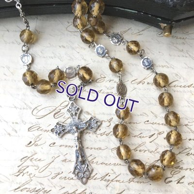 画像9: 栗色ガラスのシルバーロザリオ