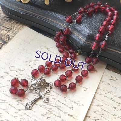 画像7: ルビーガラスのシルバーロザリオ