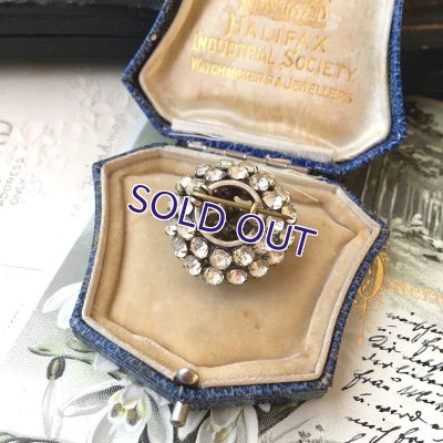 画像9: クリアガラスのドームクラスターブローチ