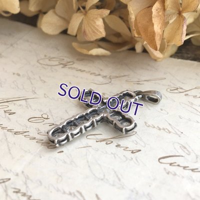 画像8: 銀製 クリアガラスのクロスペンダント