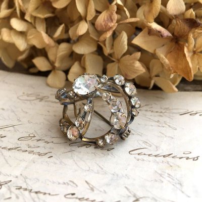 画像7: クリアガラスのスワールブローチ