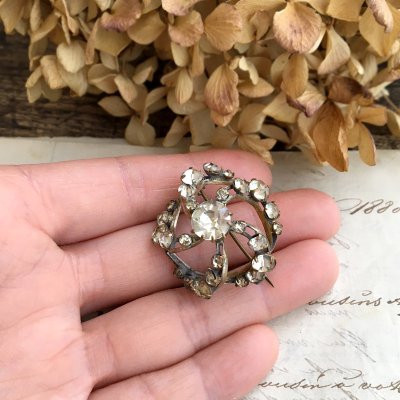 画像8: クリアガラスのスワールブローチ