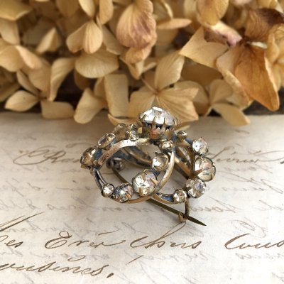 画像6: クリアガラスのスワールブローチ