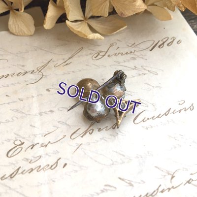 画像8: クリアガラスのクローバーブローチ