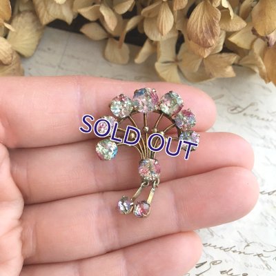 画像9: 初期アイリスガラスの扇ブローチ