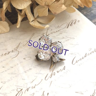 画像3: クリアガラスのクローバーブローチ